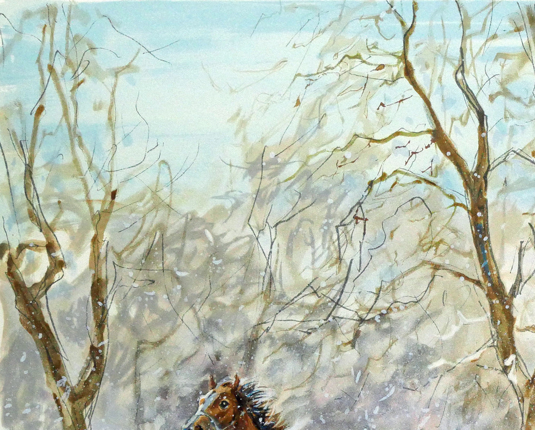 中畑艸人「風花(冬)」リトグラフ 拡大画像1