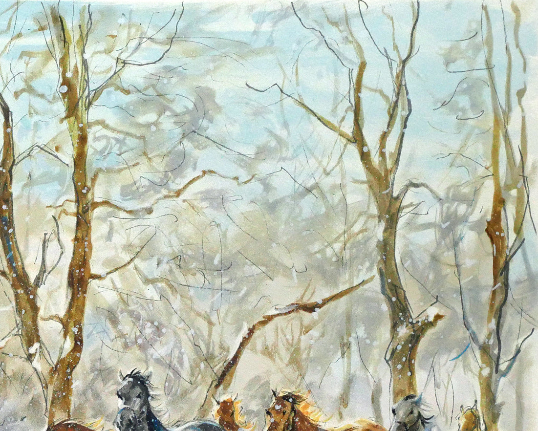 中畑艸人「風花(冬)」リトグラフ 拡大画像2