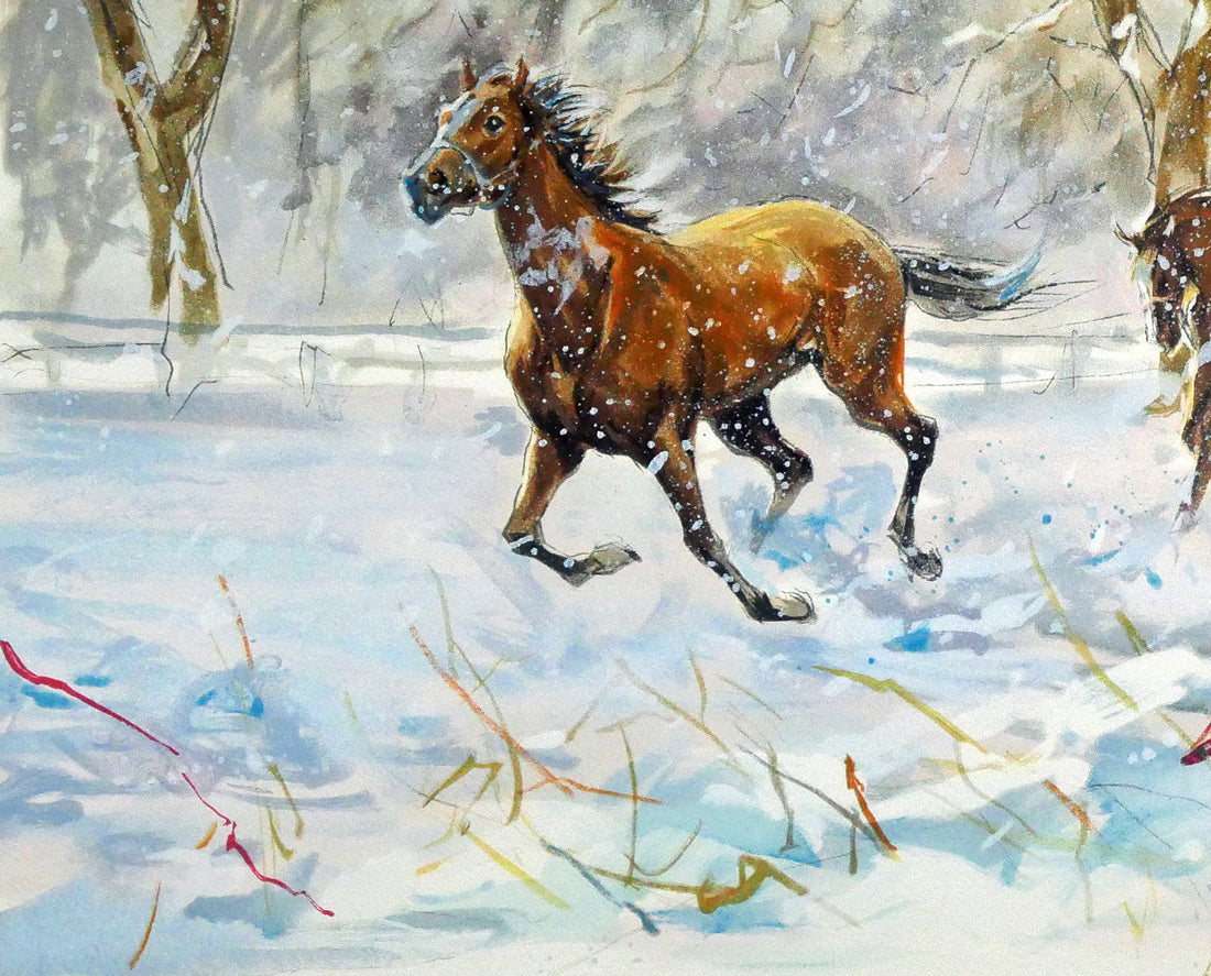 中畑艸人「風花(冬)」リトグラフ 拡大画像3