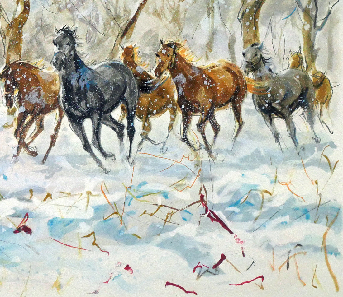 中畑艸人「風花(冬)」リトグラフ 拡大画像4