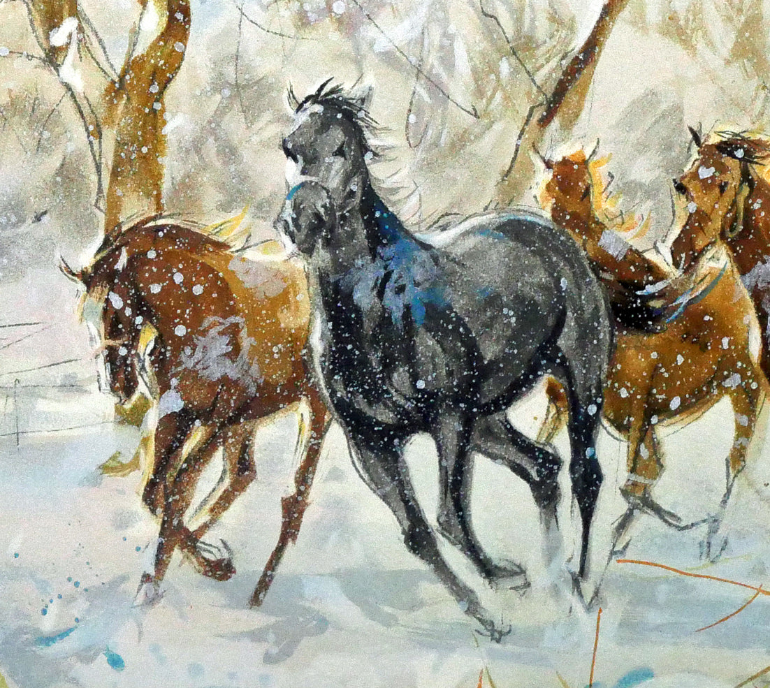 中畑艸人「風花(冬)」リトグラフ 拡大画像5