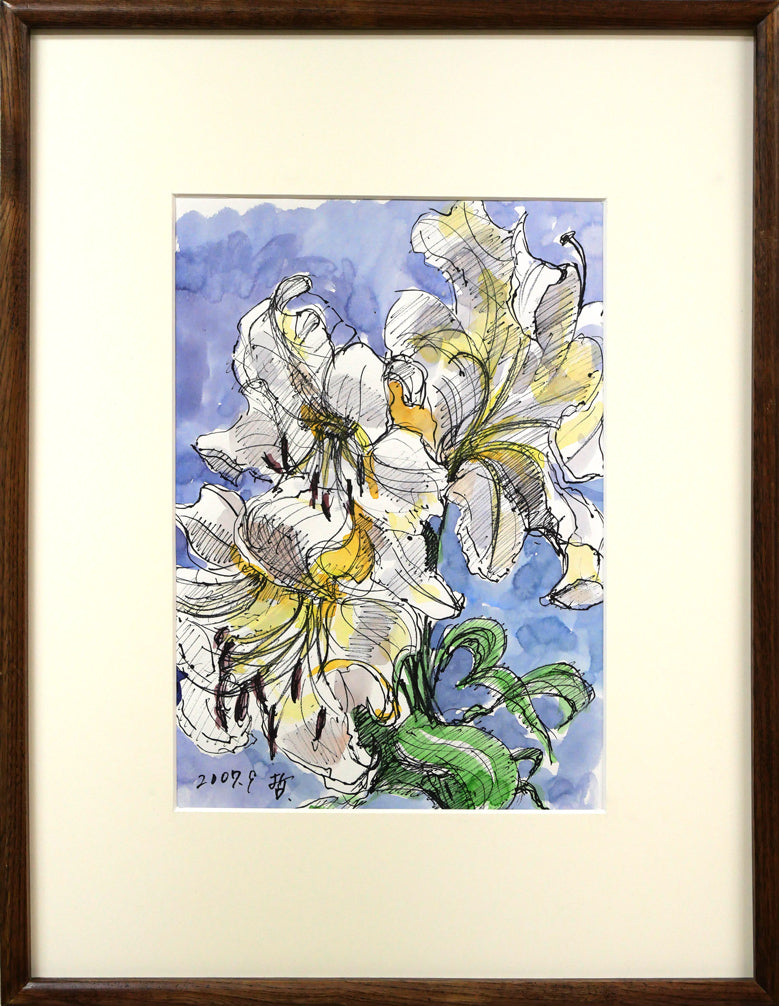 仲平哲也「カサブランカ」水彩画・4号