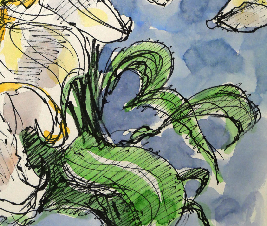 仲平哲也「カサブランカ」水彩画・4号 拡大画像4