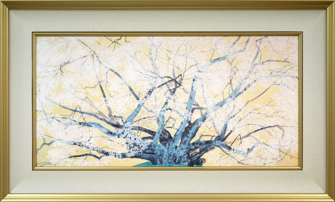 中島千波「素桜神社の神代櫻」岩絵具方式複製画