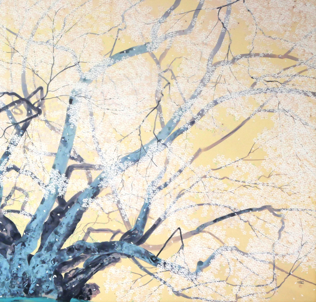 中島千波「素桜神社の神代櫻」岩絵具方式複製画 拡大画像2