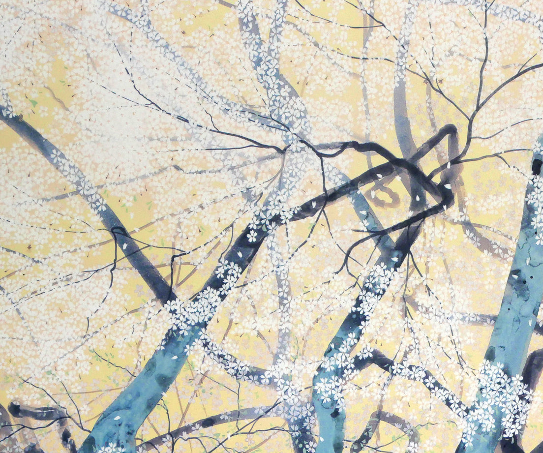 中島千波「素桜神社の神代櫻」岩絵具方式複製画 拡大画像3