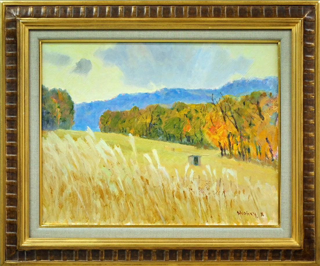 中本昭平「札幌種羊場(月寒)」油絵・F6号