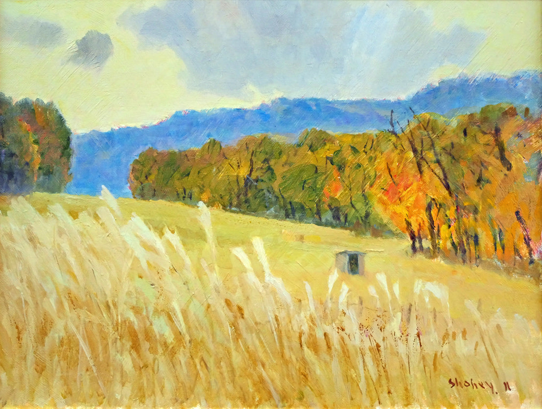 中本昭平「札幌種羊場(月寒)」油絵・F6号 作品全体画像