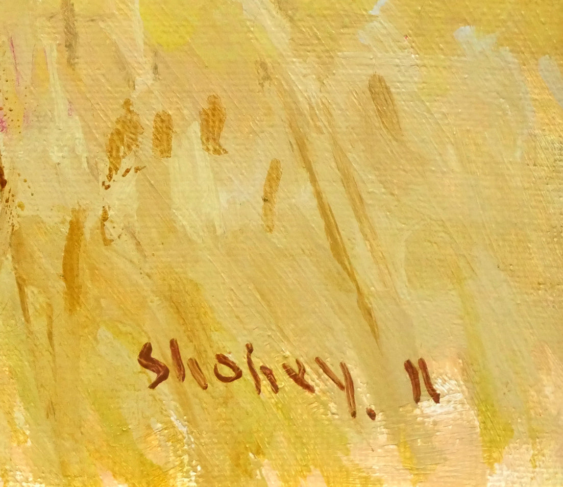 中本昭平「札幌種羊場(月寒)」油絵・F6号 サイン拡大画像