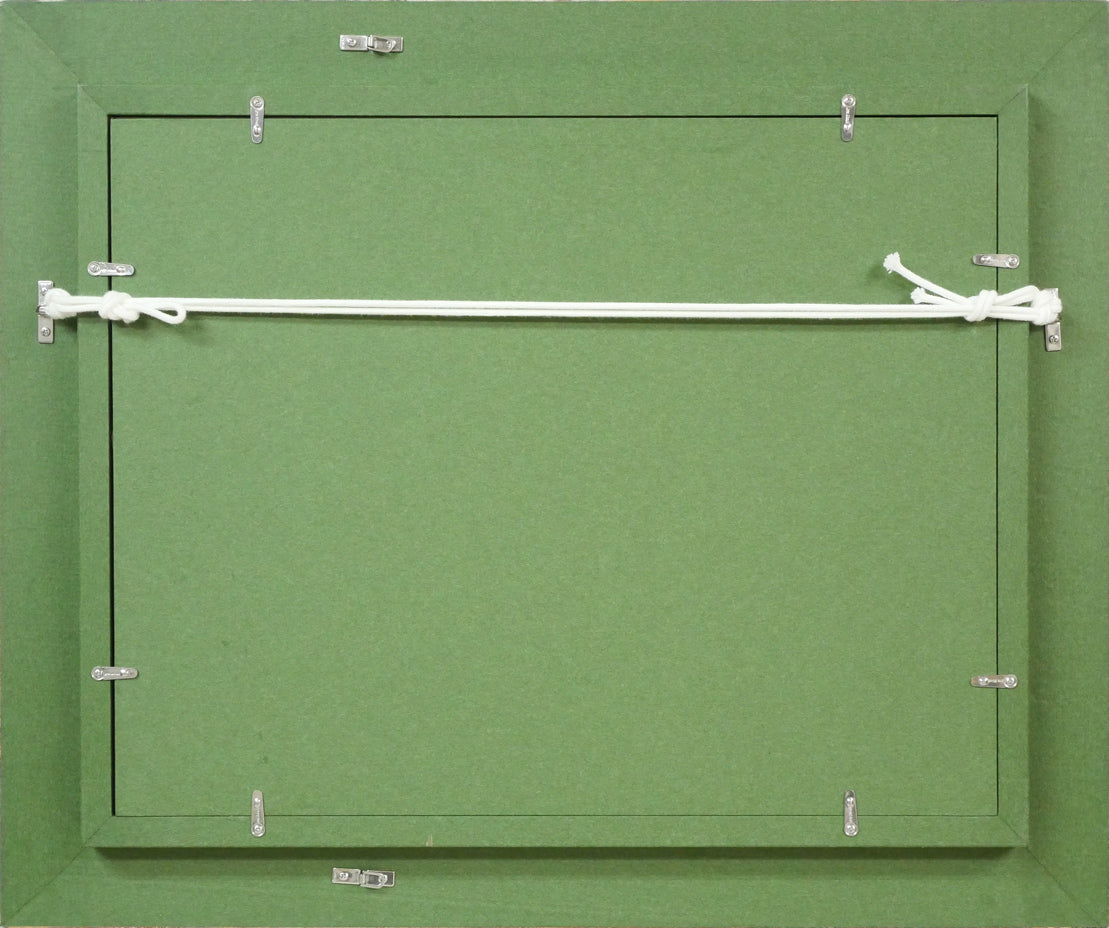 中本昭平「札幌種羊場(月寒)」油絵・F6号 額縁裏側画像