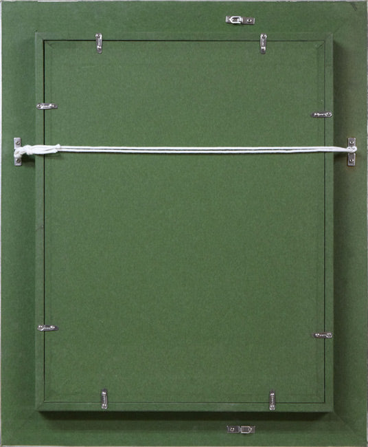 中村政己「花」油絵・F4号 額縁裏側画像