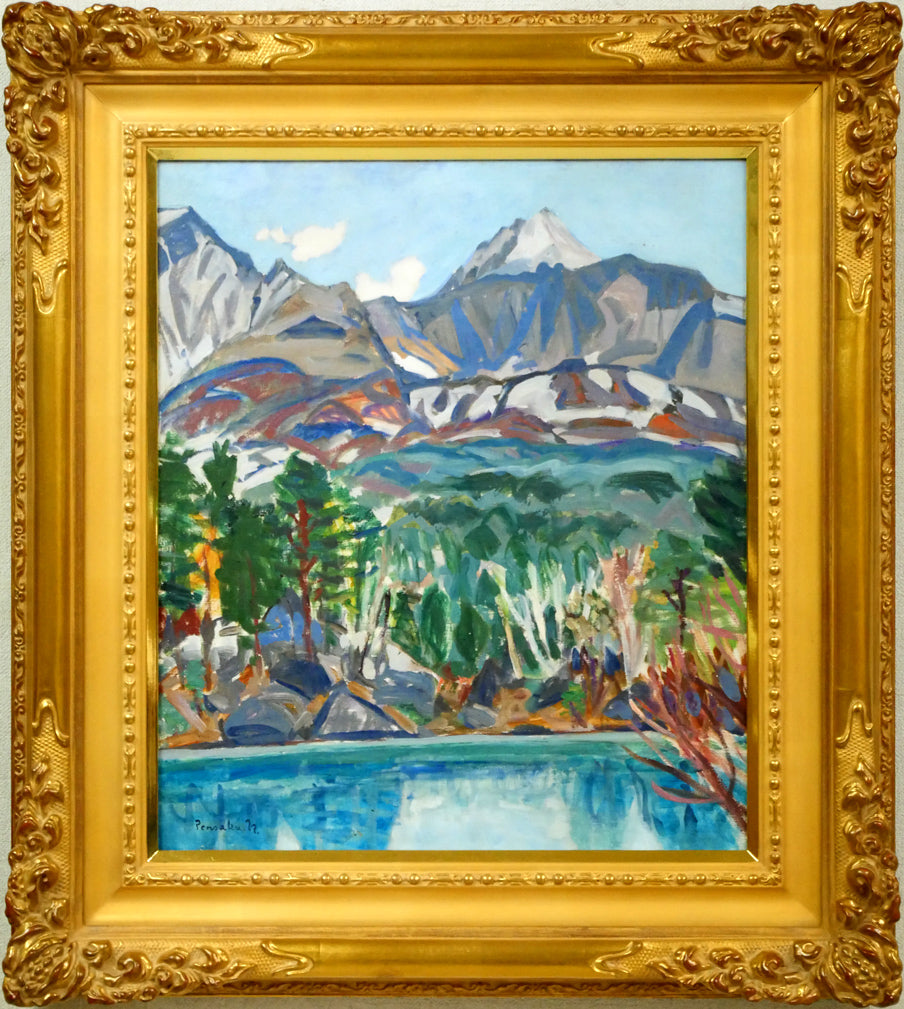 中村善策「磐梯高原(裏磐梯と五色沼)」油絵・F10号