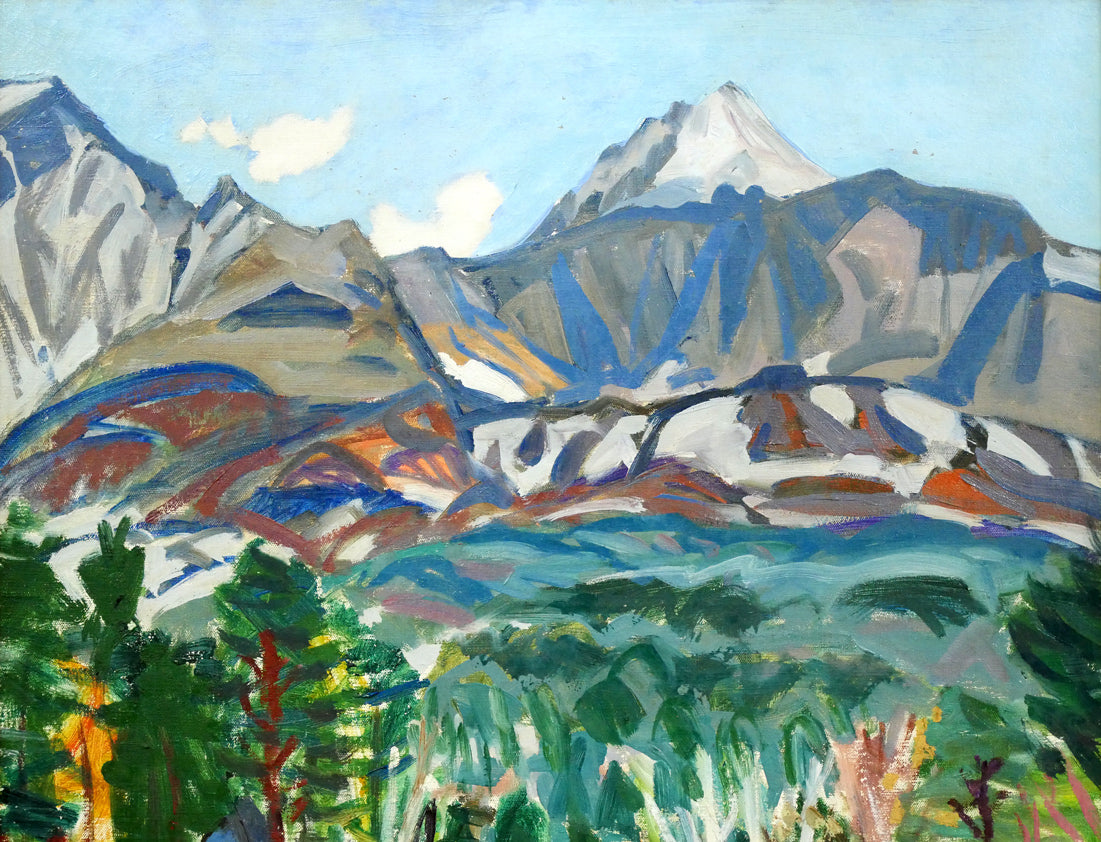 中村善策「磐梯高原(裏磐梯と五色沼)」油絵・F10号 拡大画像1