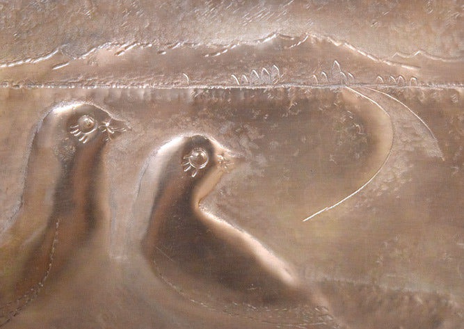 中村矢一「出発(たびだち)」彫金レリーフ額装作品 拡大画像1