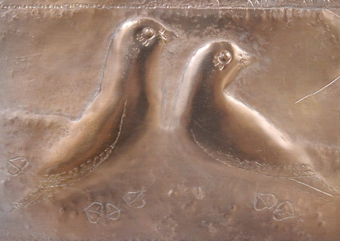 中村矢一「出発(たびだち)」彫金レリーフ額装作品 拡大画像2