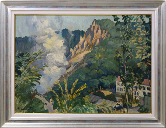 中村善策「地獄谷風趣(登別)」油絵・P20号