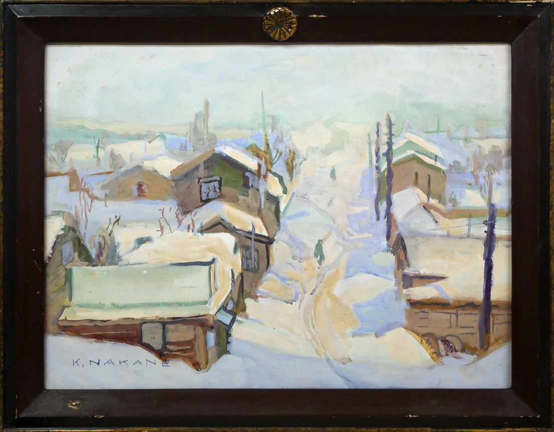 中根光一「中根邸付近(札幌)」水彩画・10号