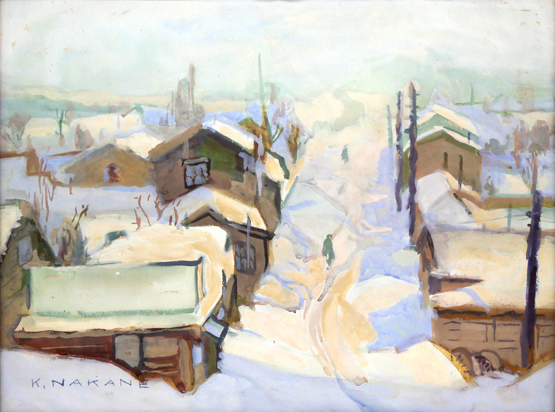 中根光一「中根邸付近(札幌)」水彩画・10号 作品全体画像