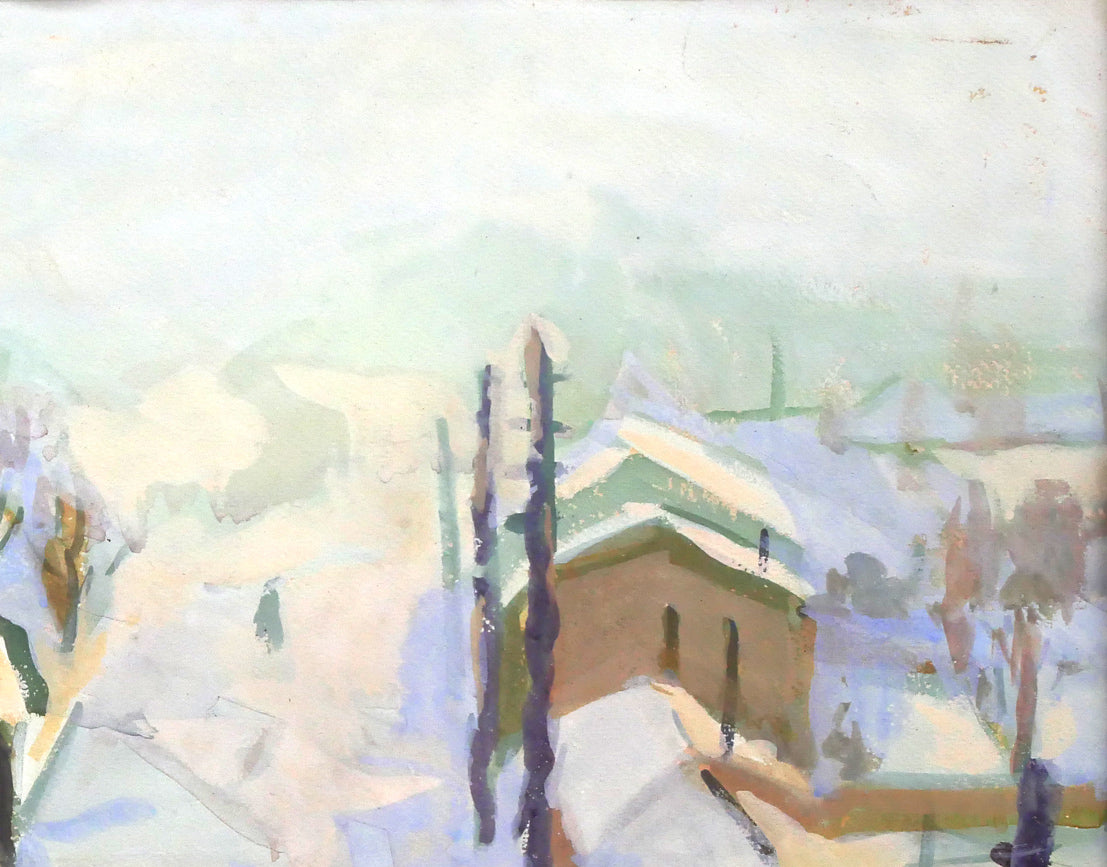 中根光一「中根邸付近(札幌)」水彩画・10号 拡大画像2