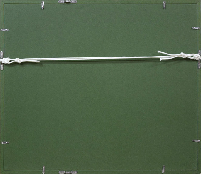 中西尭昭「迎秋」油絵・F8号 額縁裏側画像