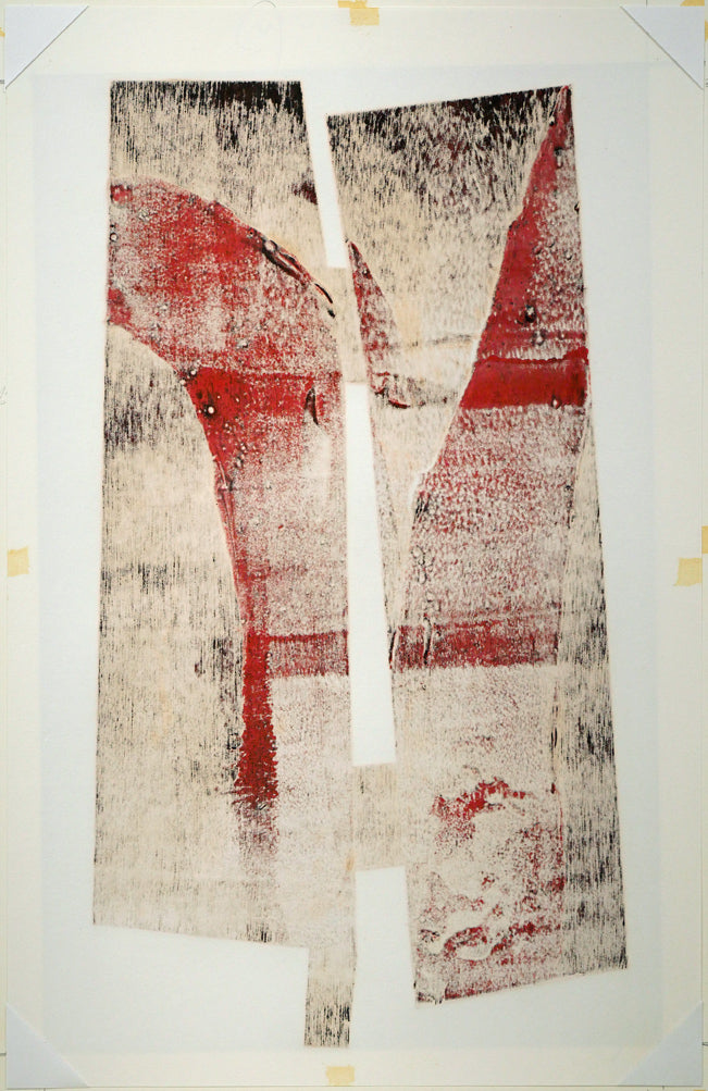 中谷有逸「碑(築く)」凹凸併用版・版画・限定5部 作品裏側画像