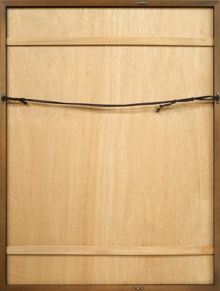 中谷有逸「碑(築く)」凹凸併用版・版画・限定5部 額縁裏側画像