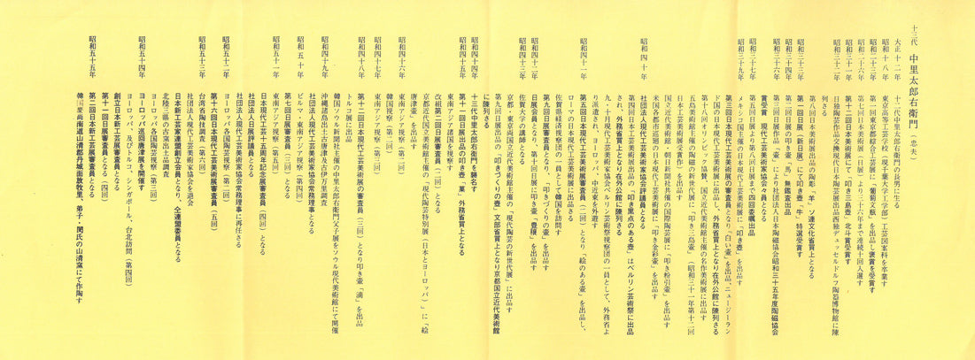 十三代 中里太郎右衛門「叩き唐津 三島黒白象嵌 魚文 壺」共箱 添付資料4