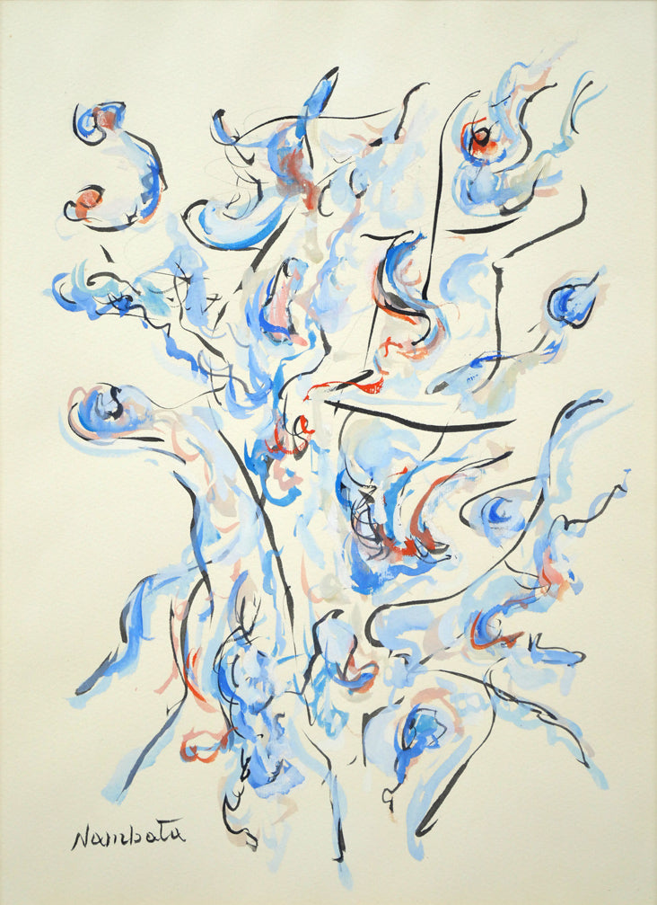 難波田龍起「無題」水彩画 作品全体拡大画像