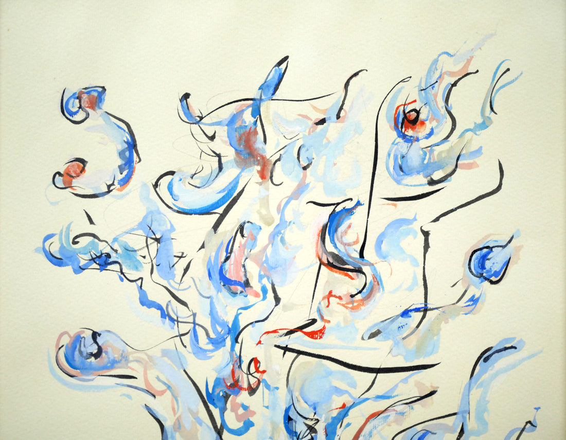 難波田龍起「無題」水彩画 拡大画像1