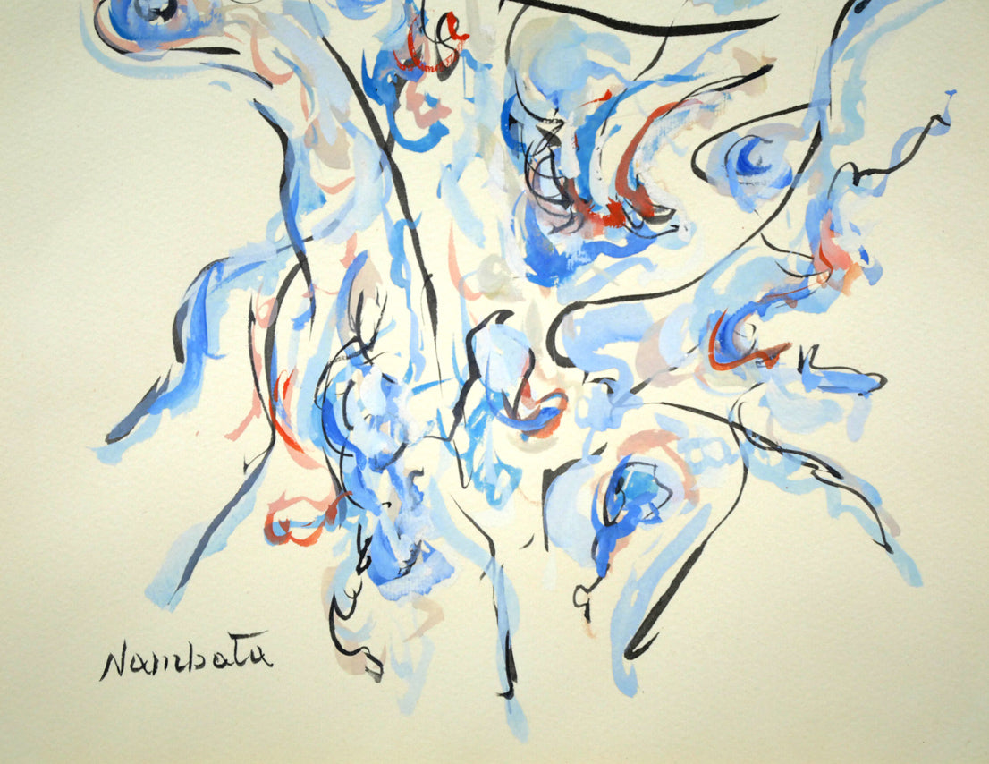 難波田龍起「無題」水彩画 拡大画像2