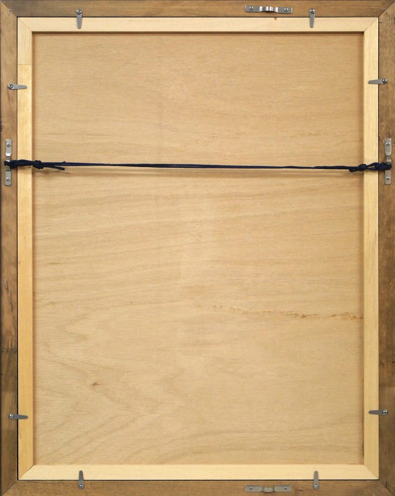 難波田龍起「無題」水彩画 額縁裏側画像