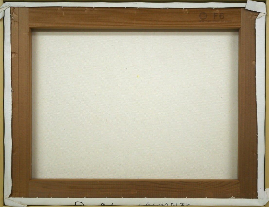 ナンシー リー(Nancy Lee)「運河(アムステルダム)」油絵・F6 キャンバス裏側画像