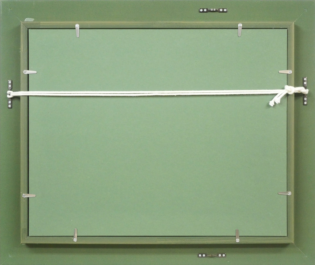 ナンシー リー(Nancy Lee)「運河(アムステルダム)」油絵・F6 額縁裏側画像