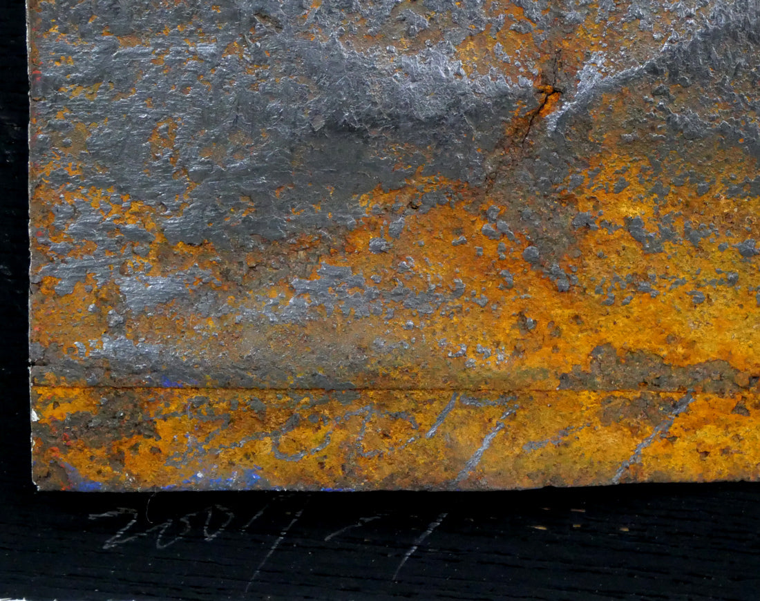 楢原武正「大地/開墾」ミクストメディア(トタン板) 年記(2007年1月作)