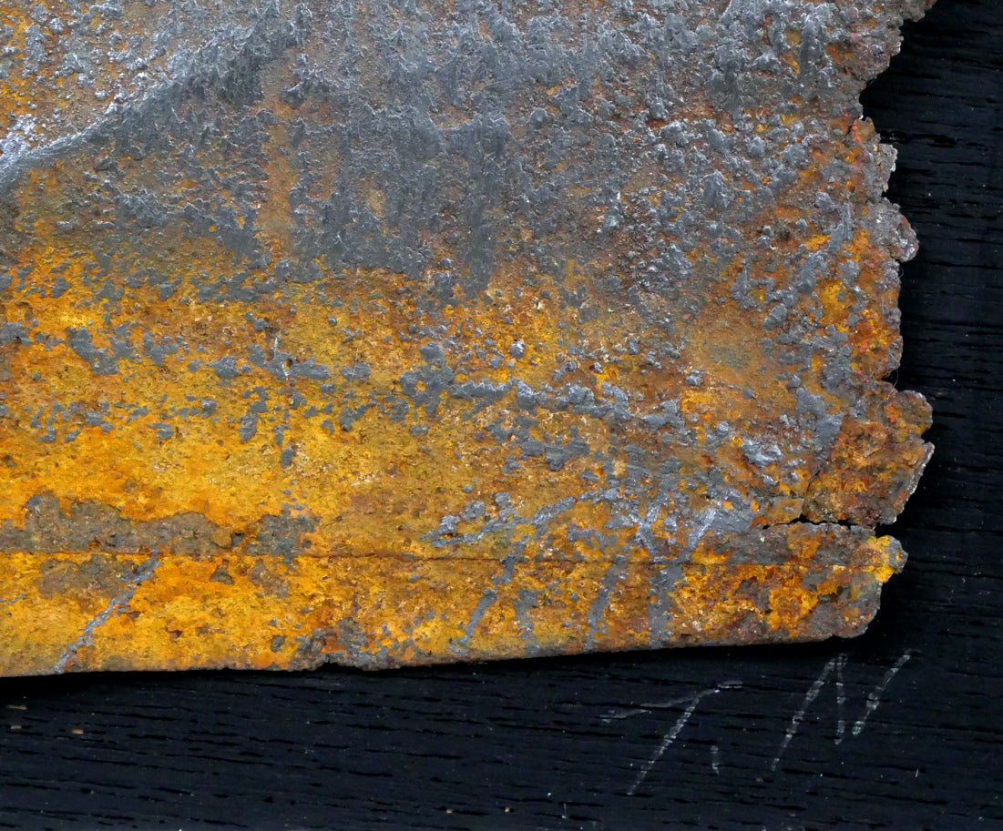 楢原武正「大地/開墾」ミクストメディア(トタン板) 本人サイン画像