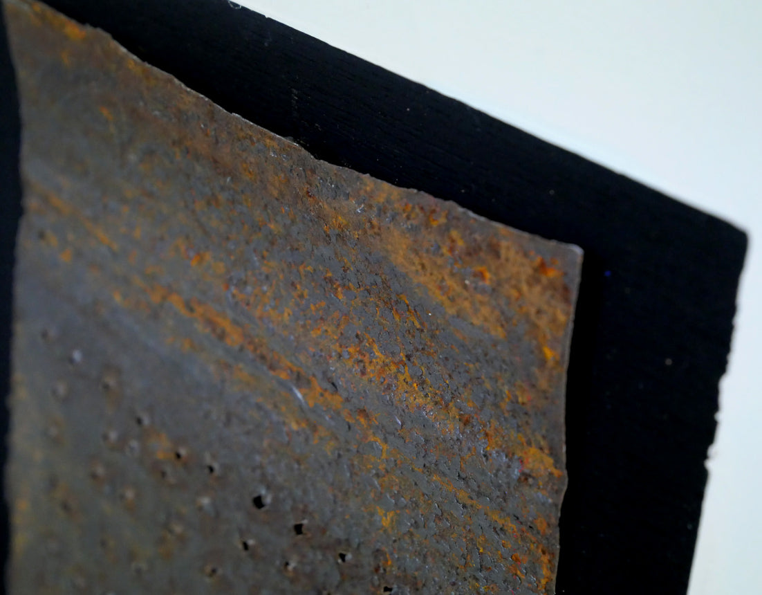 楢原武正「大地/開墾」ミクストメディア(トタン板) 拡大画像4