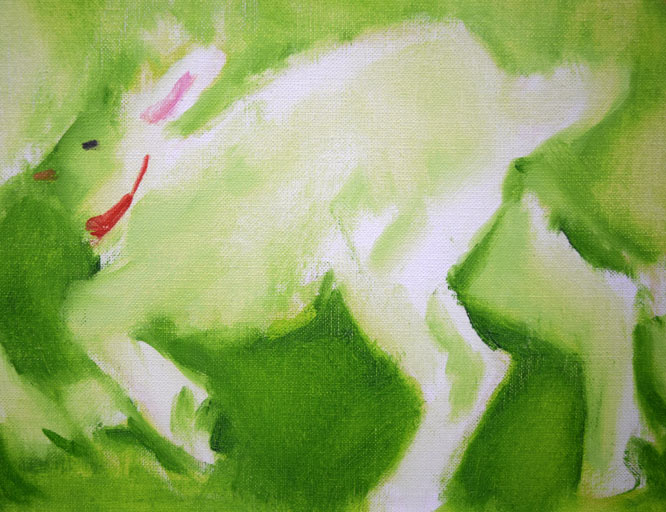 奈良岡正夫「親仔(山羊)」油絵・F4号 拡大画像6