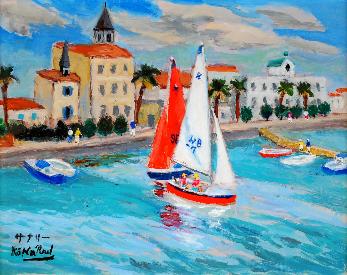 成井弘「サナリー風景(フランス)」油絵・F3号 作品全体画像