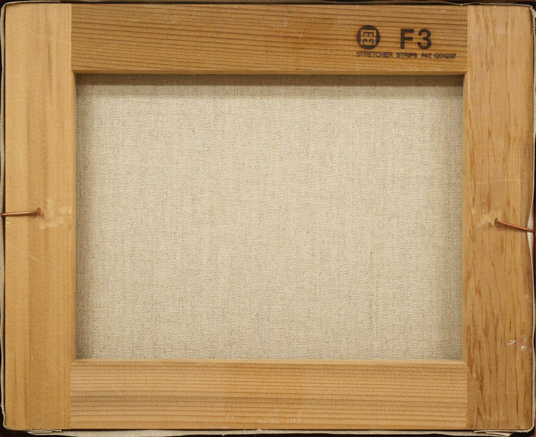 成井弘「サナリー風景(フランス)」油絵・F3号 キャンバス裏側画像