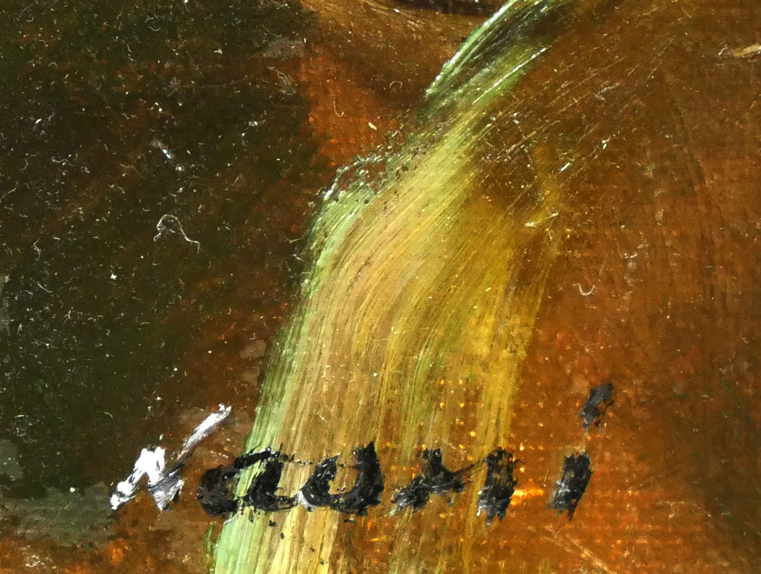 年代尚美「カトレア」油絵・F4号 サイン拡大画像