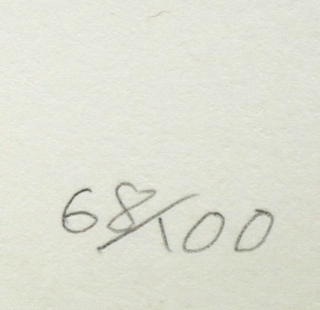 西田忠重「stand up(2)」木版画 限定番号(ed,68/100)