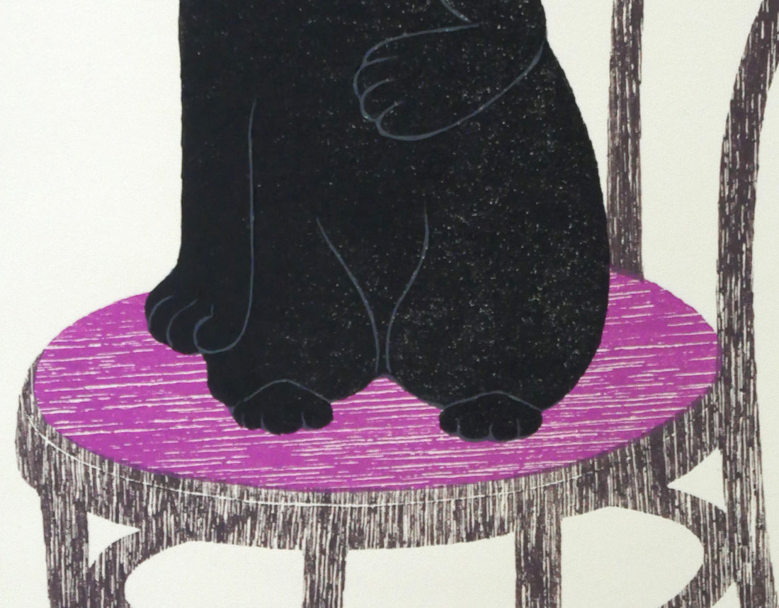 西田忠重「stand up(2)」木版画 拡大画像4