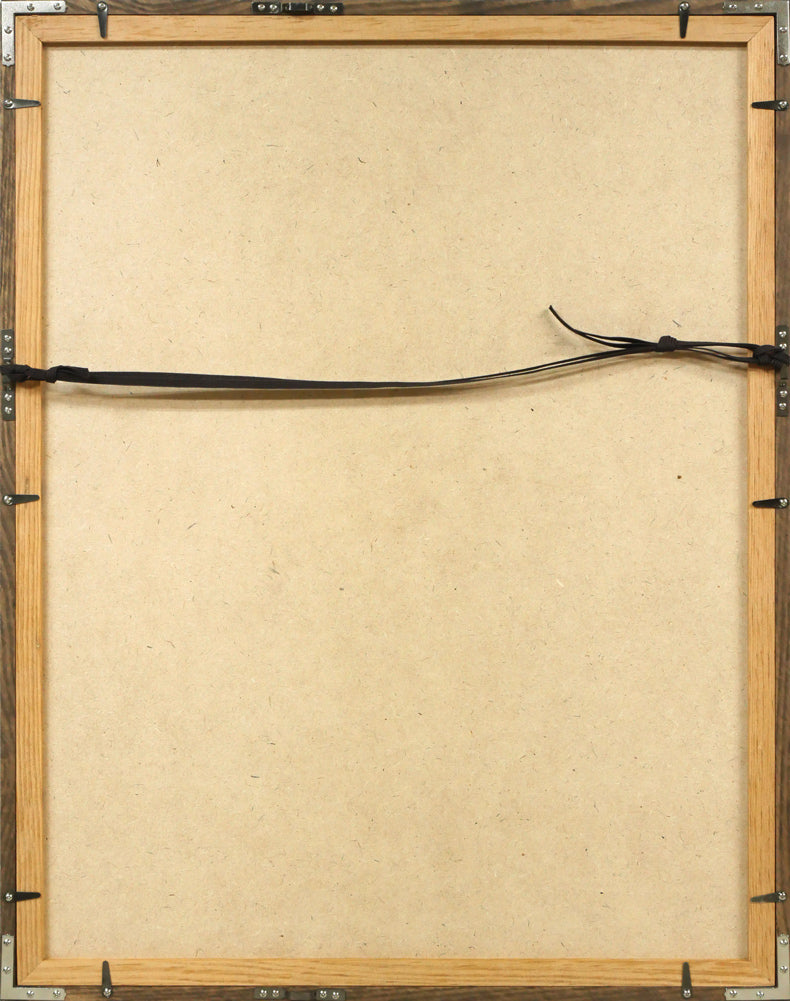 西田忠重「stand up(2)」木版画 額縁裏側画像