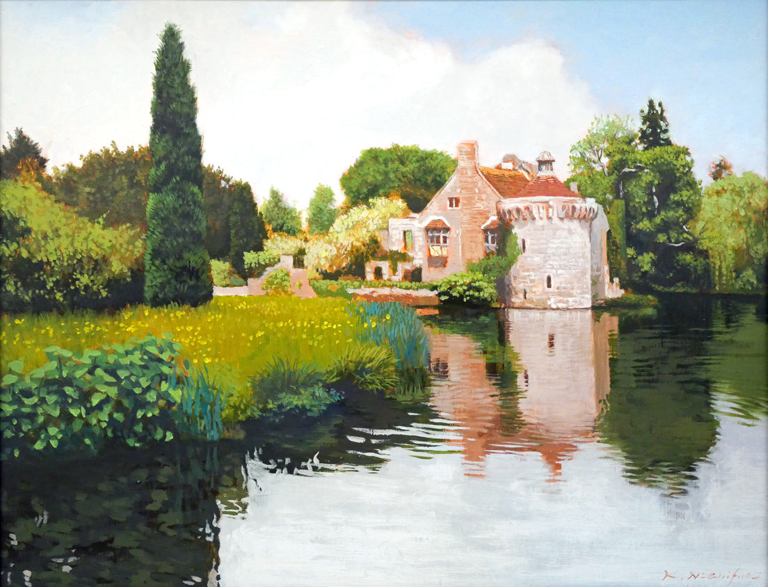 西房浩二「キャッスルガーデン(イギリス)」油絵・F6号 作品全体画像