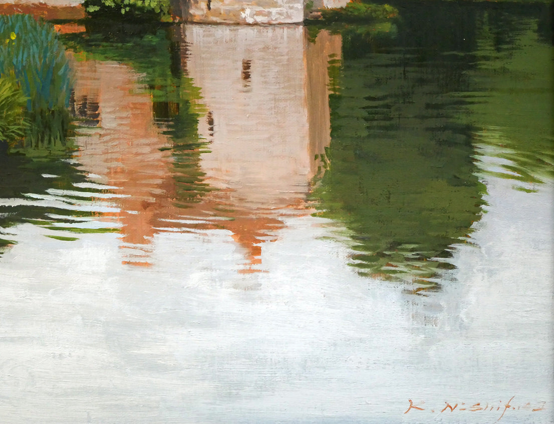 西房浩二「キャッスルガーデン(イギリス)」油絵・F6号 拡大画像4