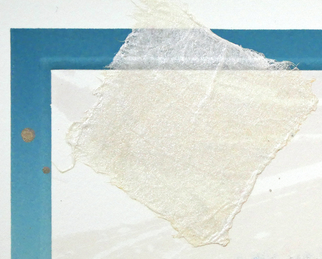 西川洋一郎「EVERGREEN」リトグラフにコラージュ 拡大画像2(コラージュ部分1)