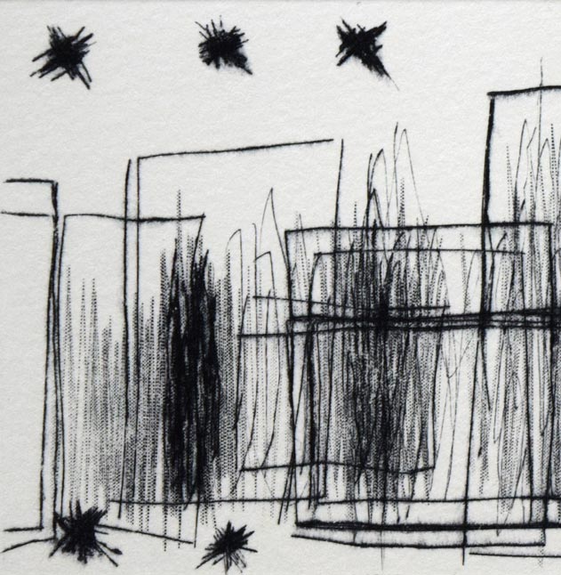 西村一夫「作品D-8」銅版画 拡大画像1