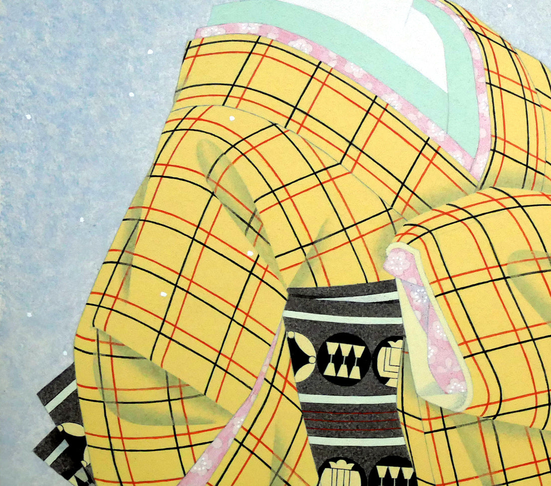 西田辰也「あかり・誰也あんどん」日本画・F8号 拡大画像3