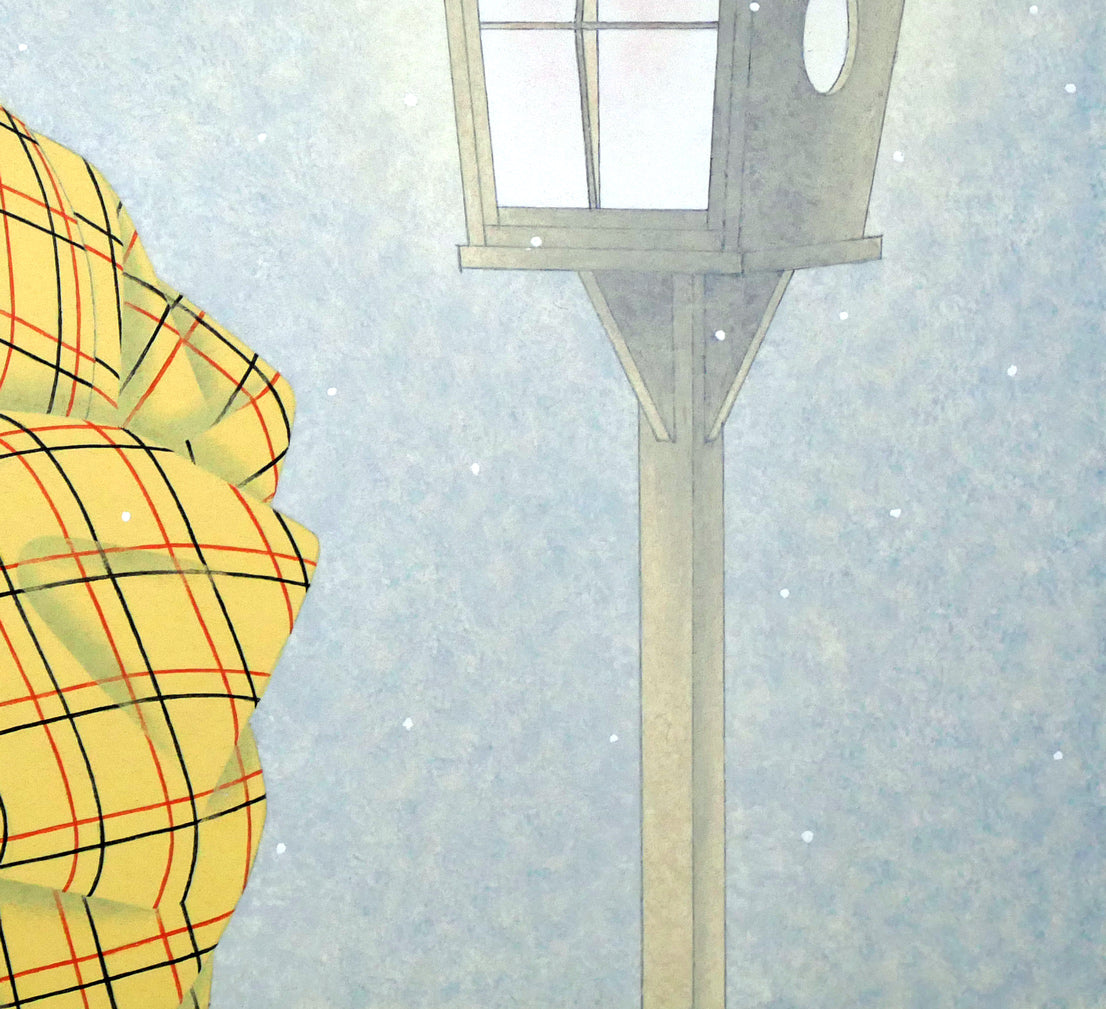 西田辰也「あかり・誰也あんどん」日本画・F8号 拡大画像4