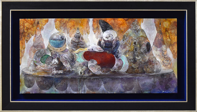 仁戸田典子「眠りのゆくえ」油絵・変形8号